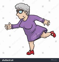 Image result for Old Lady Running Cartoon