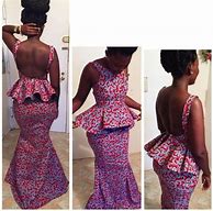 Image result for African Print Peplum Dress