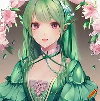 Image result for Anime Girl with Green