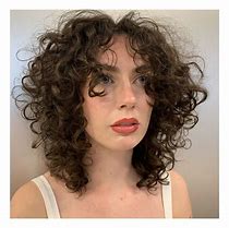 Image result for Curly Hair Curtain Bangs Before After