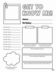 Image result for Getting to Know Me Template