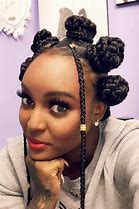 Image result for Bantu Knots with Braid Bangs