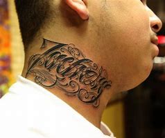 Image result for Neck Tattoo Lettering