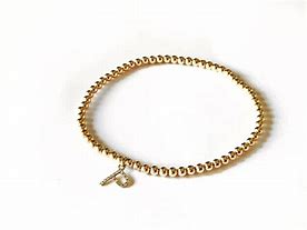 Image result for Beaded Bracelet with Initial Charm