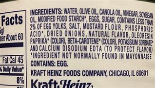 Image result for Kraft Mayo Nutrition Label