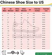 Image result for China Shoe Size Chart