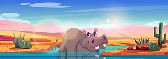 Image result for Cartoon Hippo Out of Water