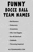 Image result for Bocce Team Names Funny