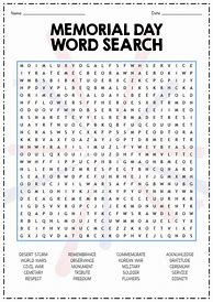 Image result for Memorial Day Word Search Printable