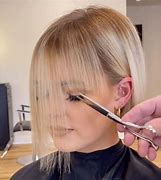 Image result for Point Cutting Bangs Before and After