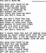 Image result for You Don't Know Me Song