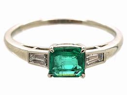 Image result for Emerald Diamond Platinum Ring