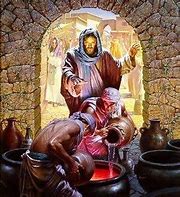 Image result for Water into Wine Jesus Black and White