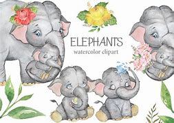 Image result for Mother and Baby Elephant Clip Art