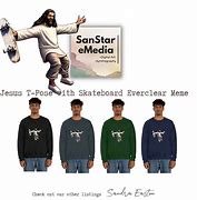 Image result for Jesus Skateboarding T Pose Meme