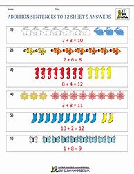 Image result for First Grade Addition Worksheets