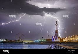 Image result for Lightning Strikes Blackpool Tower