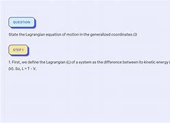 Image result for Lagrangian Equation of Motion