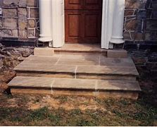 Image result for Metal Frame and Stone Front Steps