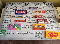 Image result for 50th Birthday Candy Bar Sign