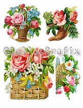 Image result for Victorian Flower Basket Clip Art