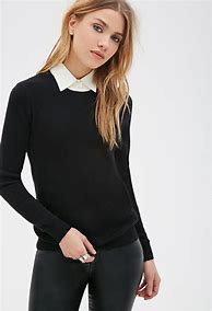 Image result for Sweater with White Collar