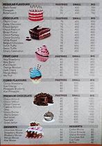 Image result for Menu of Cake Shop