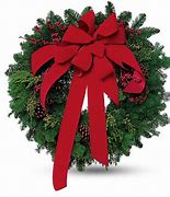 Image result for Big Wreath White Lights Red Velvet Bow