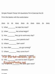 Image result for Present Simple Tense Wh-Questions