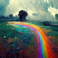 Image result for Rainbow Rain Painting