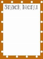 Image result for Blank Snack Menu