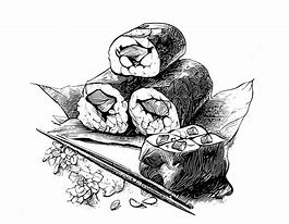 Image result for Sushi Draw Vector Black White