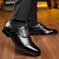 Image result for Leather Black Wedding Shoes for Men