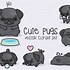 Image result for Kawaii Pug Black and White