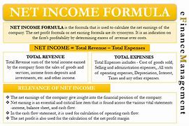 Image result for Equation for Net Income