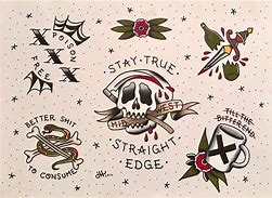 Image result for Straight Edge Tattoo Head