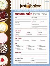 Image result for Cake Order Form Template