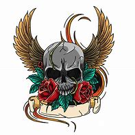 Image result for Skull with Crown and Roses