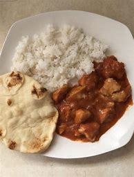 Image result for Chicken Tikka Masala with White Pillow Rice