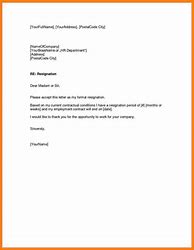 Image result for 4 Weeks Notice Letter