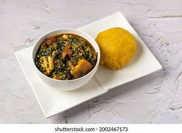 Image result for Garri and Okra Soup