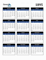 Image result for 1895 Calendar