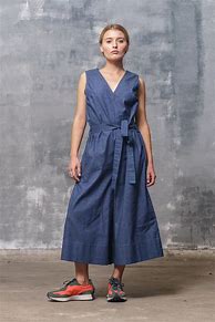 Image result for Wide Leg Denim Jumpsuit