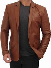 Image result for brown leather blazer