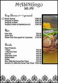 Image result for Filipino Menu Sample