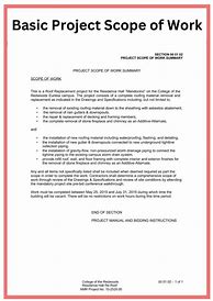 Image result for Scope of Work Letter Example