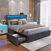 Image result for Bed with LED Lights in Headboard