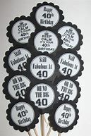 Image result for 40th Birthday Cupcake Picks