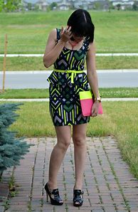 Image result for Neon Dress in Black Coor People