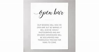 Image result for Open Bar Sign Funny